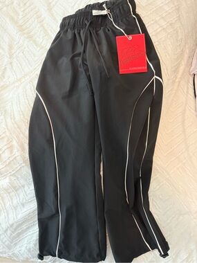 Tiger Friday Kids Black Active Track Pants with Contrast Piping